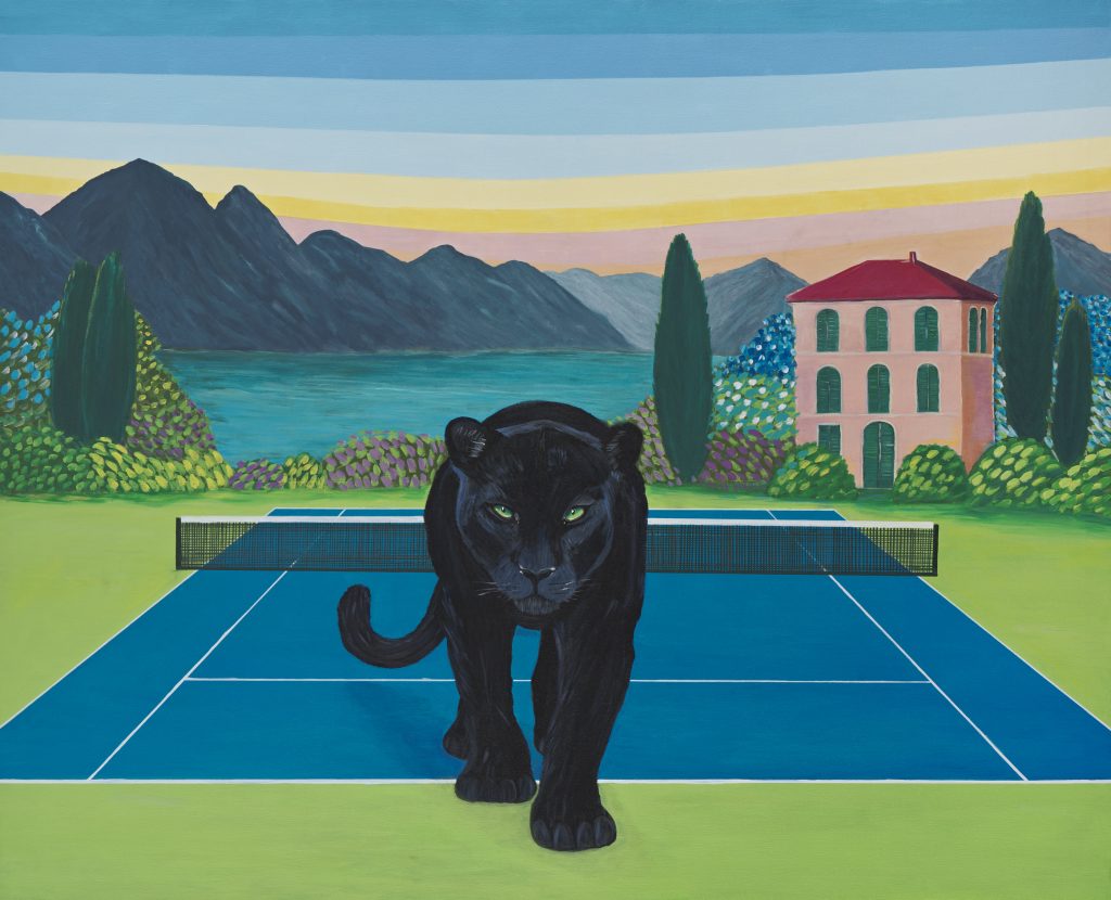 THE PANTHER AND THE TENNIS COURT